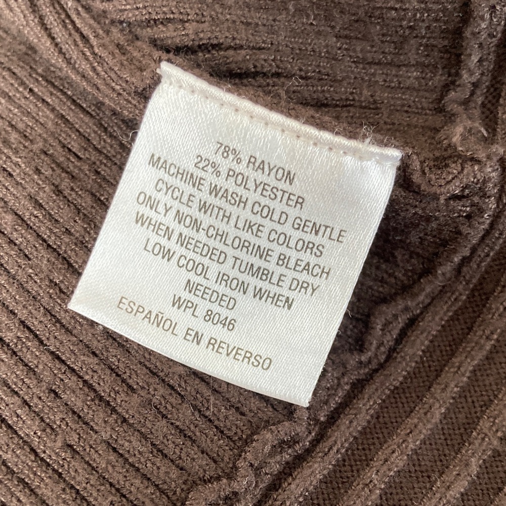 JM Collection Dark Chocolate Open-Front Ribbed Cardigan - Picture 3 of 11